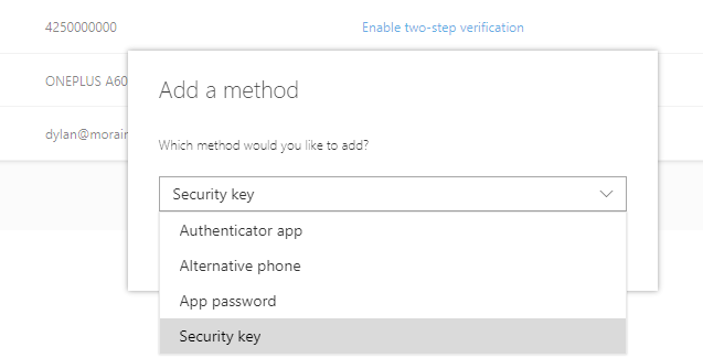 Add security key