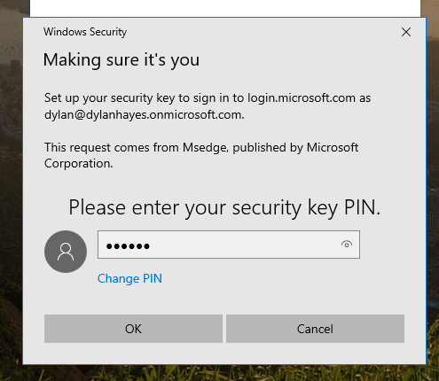 YubiKey setup in the context of a Microsoft 365 tenant