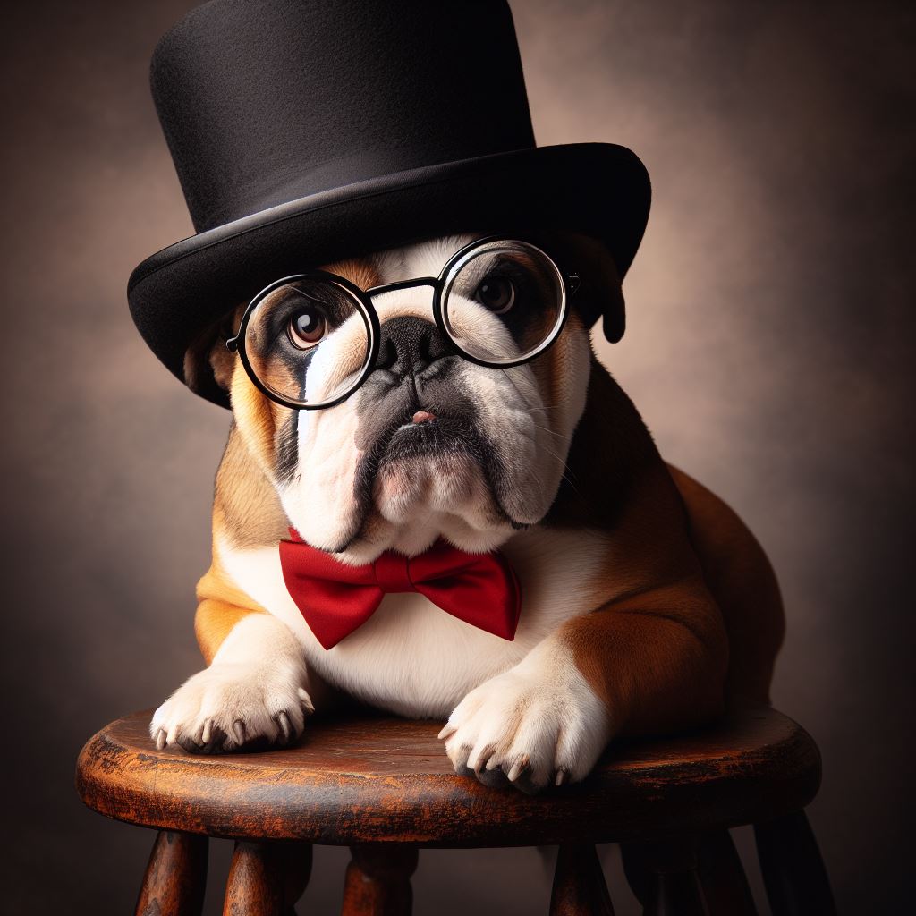 Dog with bowler hats