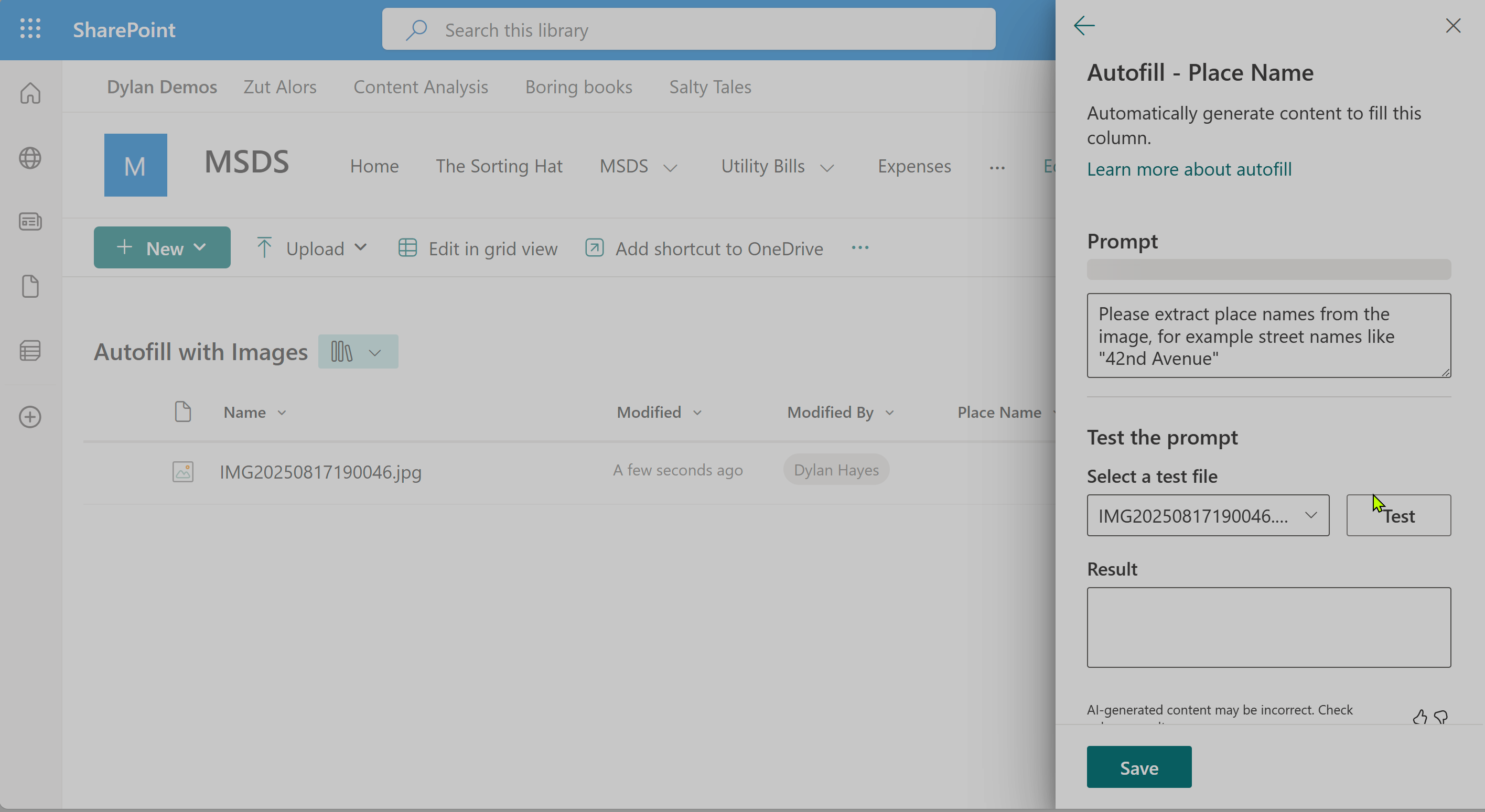 Create autofill