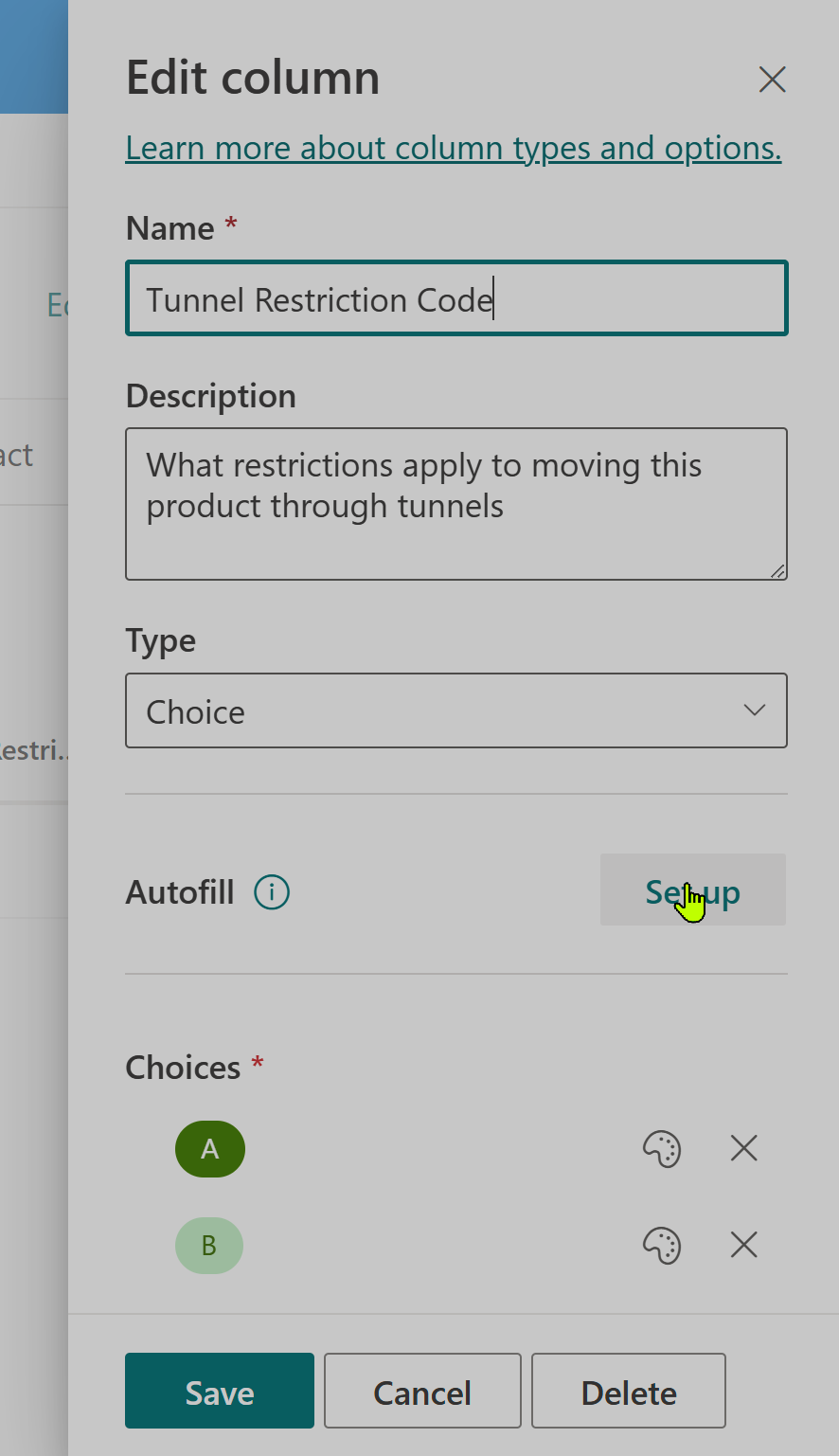 Create autofill