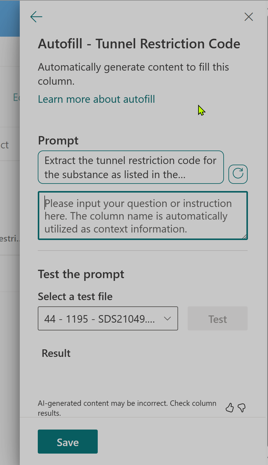 Create autofill