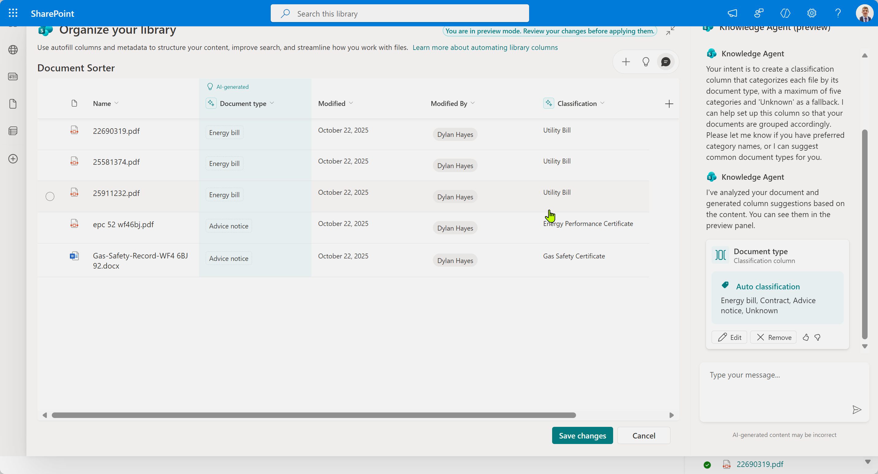 Classification Column